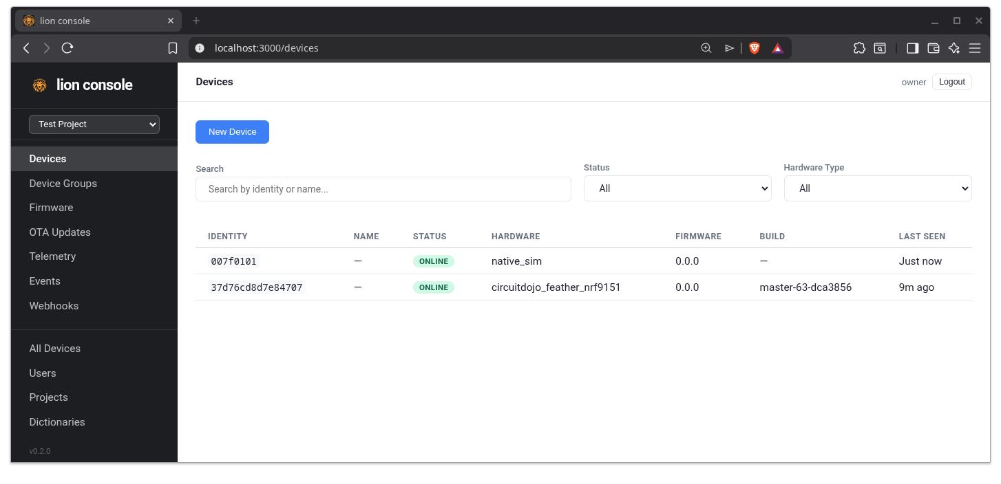 Introducing Lion: A Self-Hostable IoT Server for Zephyr Devices